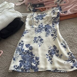 Reformation Blue Floral Mini Dress